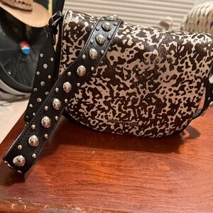 Michael Kors Animal Print Crossbody Bag with Studded Strap